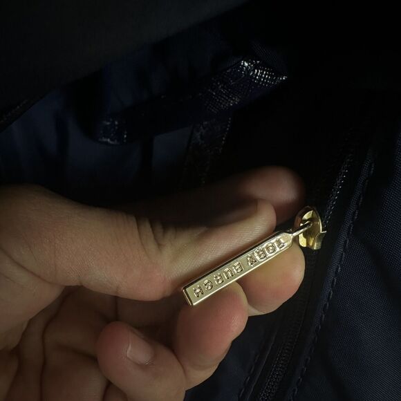 Tory Burch Billy Nylon Messenger Diaper Baby Bag Blue Crossbody Adjustable - Picture 15 of 16